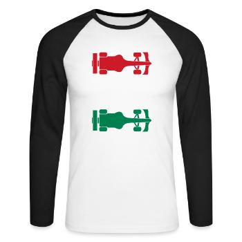 Formula Hungary Formel Racing Ungarn - Unisex Long Sleeve Baseball T-Shirt - white/black - Front - Nik (191cm)