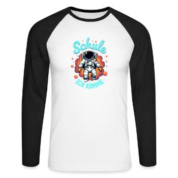 School Child 2026 School Enrollment 2026 Back to School - Unisex Long Sleeve Baseball T-Shirt - white/black - Front - Nik (191cm)