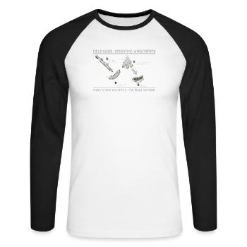 Guide de terrain du bâton de saucisse Art du grill - T-shirt baseball manches longues Homme - blanc/noir - Devant - Nik (191cm)