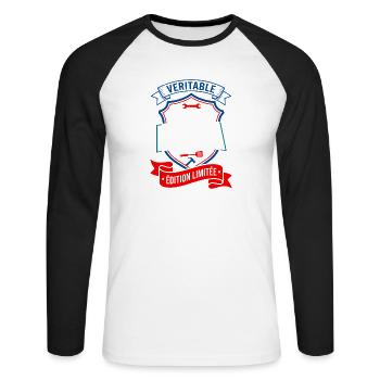Super Papa Édition Limitée Fête Des Pères - T-shirt baseball manches longues Homme - blanc/noir - Devant - Nik (191cm)