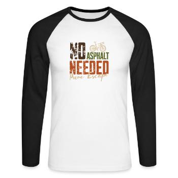 Pas besoin d’asphalte - T-shirt baseball manches longues Homme - blanc/noir - Devant - Nik (191cm)
