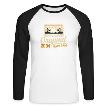 Original 2004 Vintage - 2004 Birthday Gift - Unisex Long Sleeve Baseball T-Shirt - white/black - Front - Nik (191cm)