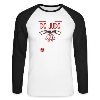 Funny Judo Quote - Unisex Long Sleeve Baseball T-Shirt - white/black - Front - Nik (191cm)
