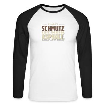 Schmutz Ist Mein Asphalt - Unisex Baseballshirt langarm - Weiß/Schwarz - Vorne - Nik (191cm)