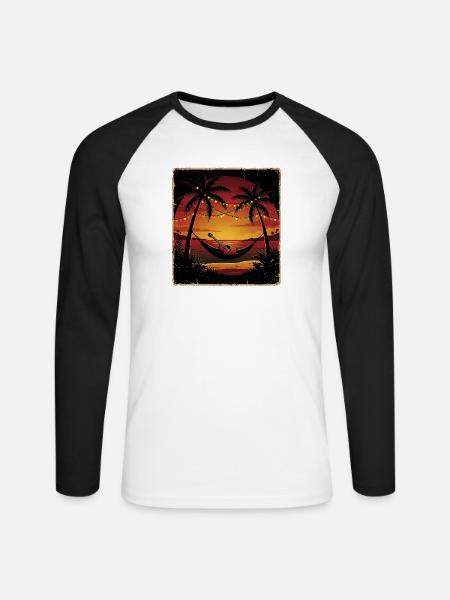 Christmas Beach - Unisex Baseballshirt langarm - Weiß/Schwarz