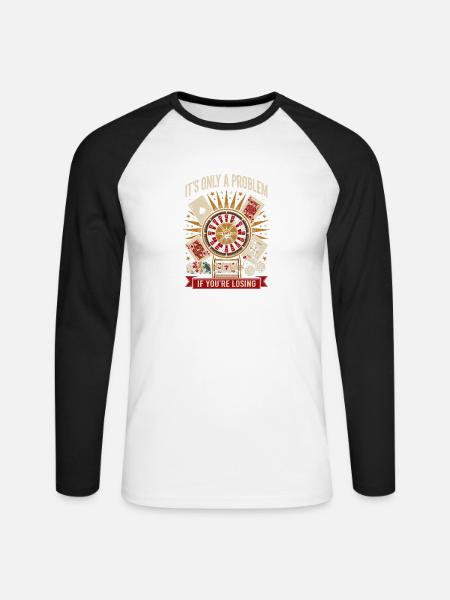 Niederlagenserie Roulette-Tee - Unisex Baseballshirt langarm - Weiß/Schwarz
