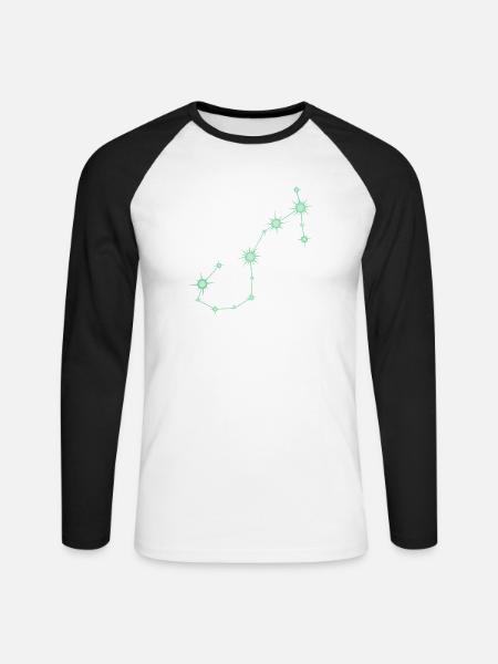 Skorpionstern, Sternbild, Tierkreiszeichen Grün - Unisex Baseballshirt langarm - Weiß/Schwarz