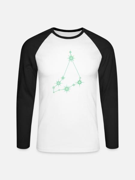 Steinbock-Stern Sternbild Tierkreiszeichen Grün - Unisex Baseballshirt langarm - Weiß/Schwarz