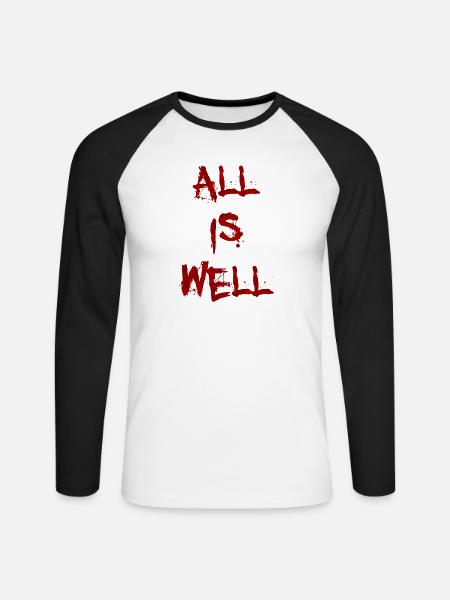 Alles ist in Ordnung - Unisex Baseballshirt langarm - Weiß/Schwarz