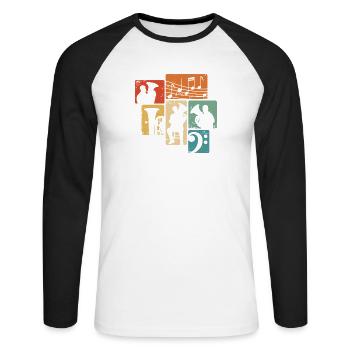 Tuba Orchester Tubist Musiker Blasmusik - Unisex Baseballshirt langarm - Weiß/Schwarz - Vorne - Nik (191cm)