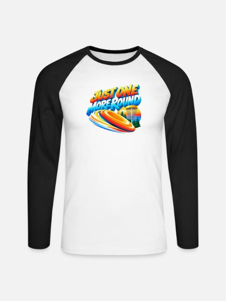 Noch Eine Runde Disc Golf Motiv - Unisex Baseballshirt langarm - Weiß/Schwarz