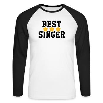 Best Singer - Unisex Long Sleeve Baseball T-Shirt - white/black - Front - Nik (191cm)