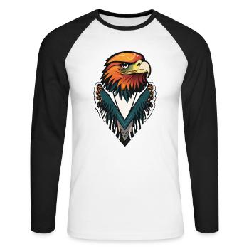 Eagle - Unisex Long Sleeve Baseball T-Shirt - white/black - Front - Nik (191cm)