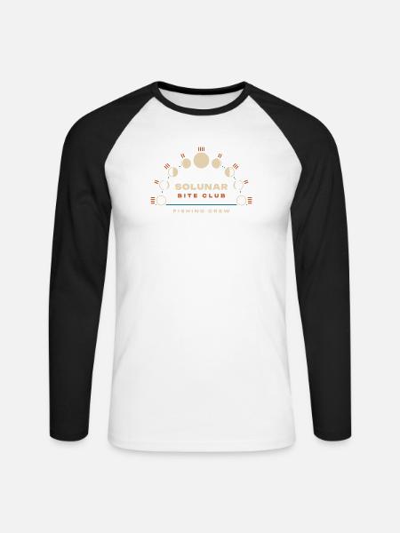 Solunar Club - Unisex Baseballshirt langarm - Weiß/Schwarz