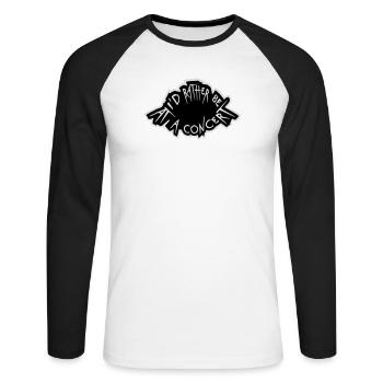 Je préférerais être à un concert Lustig Musik Konzert - T-shirt baseball manches longues Homme - blanc/noir - Devant - Nik (191cm)