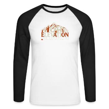 Plus de randonnée en altitude - T-shirt baseball manches longues Homme - blanc/noir - Devant - Nik (191cm)