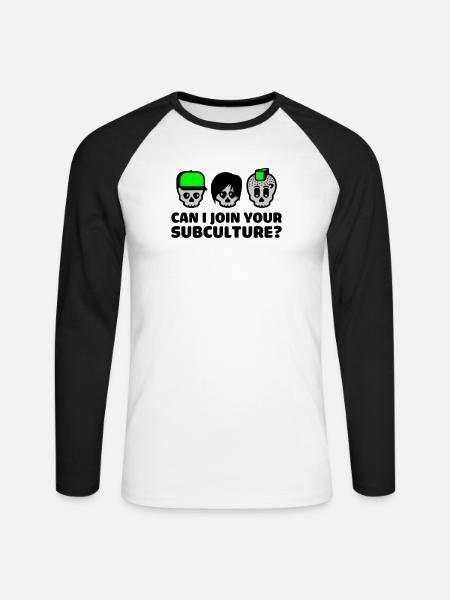 subculture - Unisex Long Sleeve Baseball T-Shirt - white/black