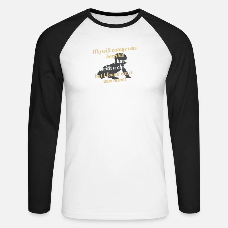 WLAN-Ausfall Eltern-Pointe - Unisex Baseballshirt langarm - Weiß/Schwarz