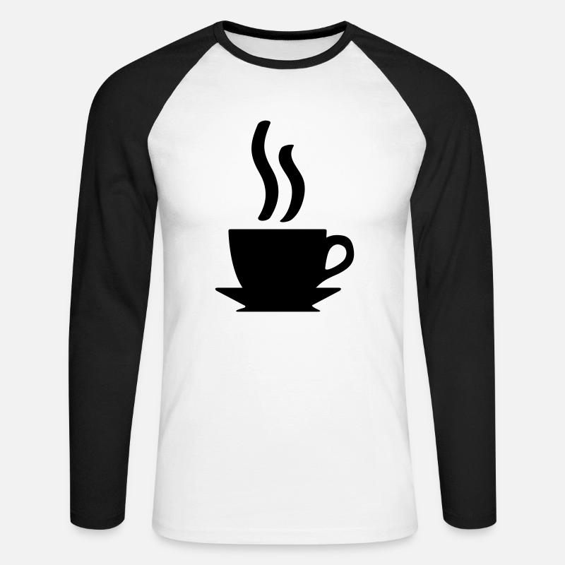 Kaffe oder Tee - Unisex Baseballshirt langarm - Weiß/Schwarz