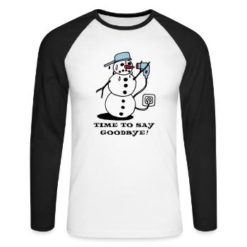 winter_ade_weiss - T-shirt baseball manches longues Homme - blanc/noir - Devant - Nik (191cm)