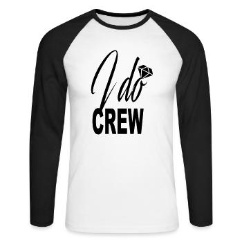 Brautjungfer – I Do Crew - Unisex Baseballshirt langarm - Weiß/Schwarz - Vorne - Nik (191cm)
