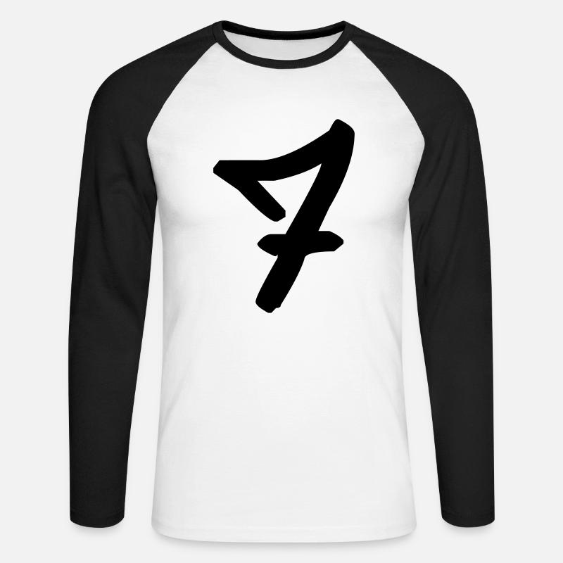 Graffiti : 7 - Unisex Long Sleeve Baseball T-Shirt - white/black