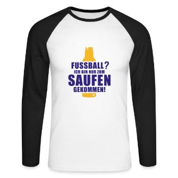 Deutschland Fussball Saufen Bier Mallorca - Unisex Baseballshirt langarm - Weiß/Schwarz - Vorne - Nik (191cm)