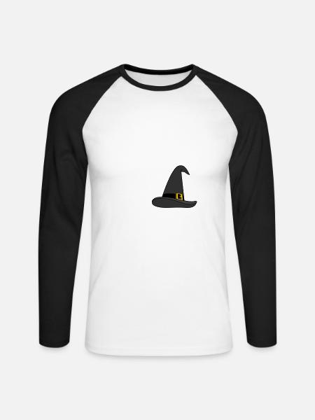Zauberer zu spät weiß - Unisex Baseballshirt langarm - Weiß/Schwarz