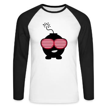bomb_sexy_c3 - Unisex Long Sleeve Baseball T-Shirt - white/black - Front - Nik (191cm)