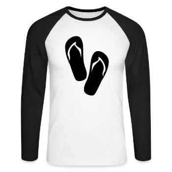 tong - T-shirt baseball manches longues Homme - blanc/noir - Devant - Nik (191cm)