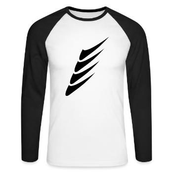 simply 005 - Unisex Long Sleeve Baseball T-Shirt - white/black - Front - Nik (191cm)