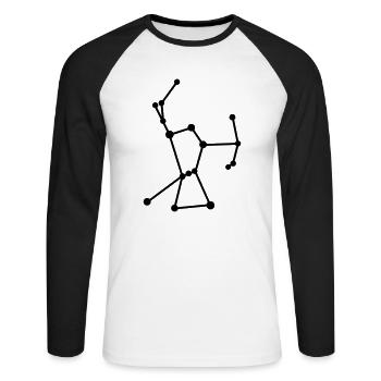 Orion - Glow in the dark - T-shirt baseball manches longues Homme - blanc/noir - Devant - Nik (191cm)