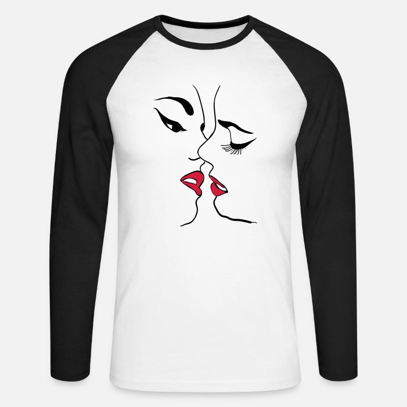 Lesben - Unisex Baseballshirt langarm - Weiß/Schwarz