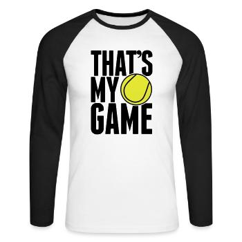 tennis - that's my game - T-shirt baseball manches longues Homme - blanc/noir - Devant - Nik (191cm)