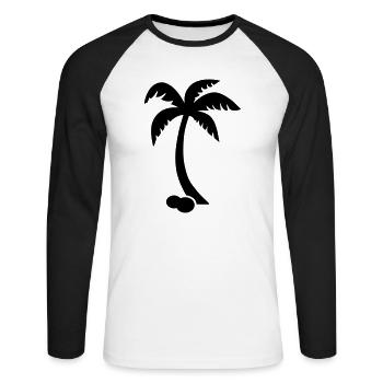 Palme - T-shirt baseball manches longues Homme - blanc/noir - Devant - Nik (191cm)