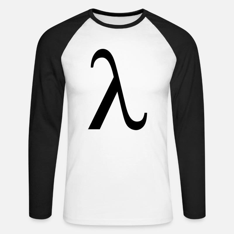 Lambda - Unisex Baseballshirt langarm - Weiß/Schwarz