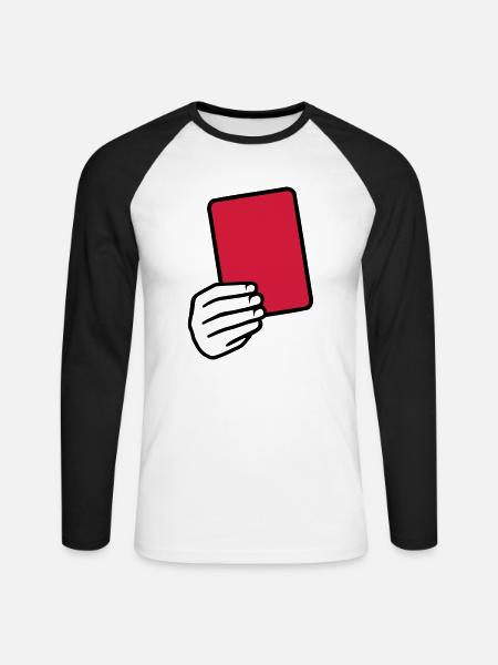 Arbitre - T-shirt baseball manches longues Homme - blanc/noir
