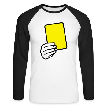 Referee - Unisex Long Sleeve Baseball T-Shirt - white/black - Front - Nik (191cm)