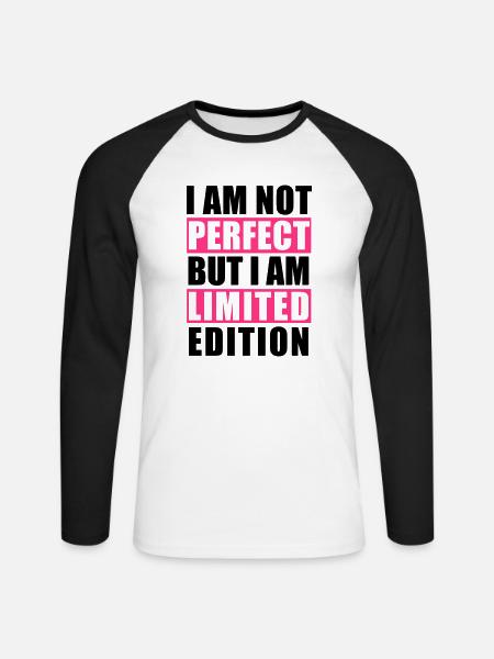 I'm not Perfect - Unisex Baseballshirt langarm - Weiß/Schwarz