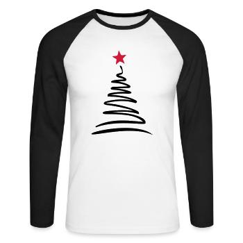 Weihnachtsbaum - Unisex Baseballshirt langarm - Weiß/Schwarz - Vorne - Nik (191cm)