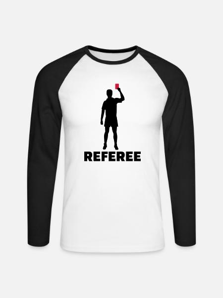 Referee - Unisex Long Sleeve Baseball T-Shirt - white/black