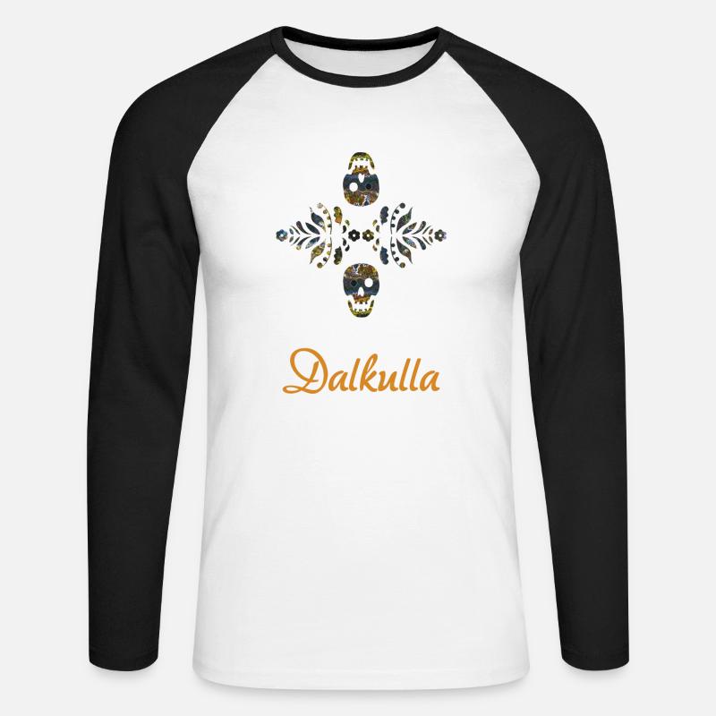 Dalkulla - Unisex Baseballshirt langarm - Weiß/Schwarz