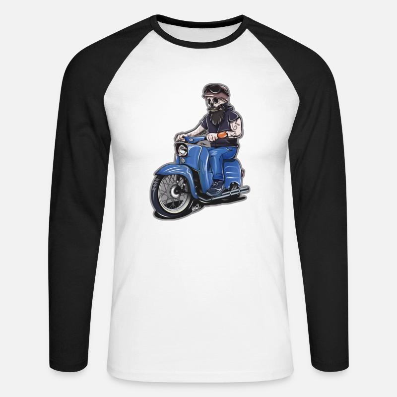 Zweitackt forever - Unisex Baseballshirt langarm - Weiß/Schwarz
