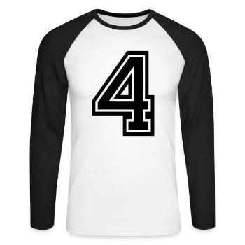 4 - Unisex Long Sleeve Baseball T-Shirt - white/black - Front - Nik (191cm)