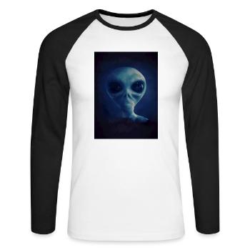 Alien - Unisex Long Sleeve Baseball T-Shirt - white/black - Front - Nik (191cm)