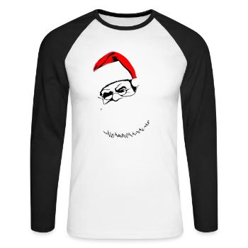 Christmas Hat Santa Claus Christmas Vector - Unisex Long Sleeve Baseball T-Shirt - white/black - Front - Nik (191cm)