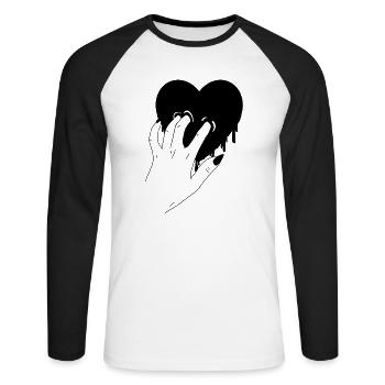 Crève-cœur - T-shirt baseball manches longues Homme - blanc/noir - Devant - Nik (191cm)