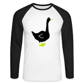 gans - Unisex Baseballshirt langarm - Weiß/Schwarz - Vorne - Nik (191cm)