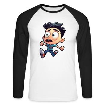 Fantastical Figures - Unisex Long Sleeve Baseball T-Shirt - white/black - Front - Nik (191cm)