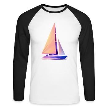 Sailing ship Sailboat Sailing Sailing Sailing Sailing - Unisex Long Sleeve Baseball T-Shirt - white/black - Front - Nik (191cm)